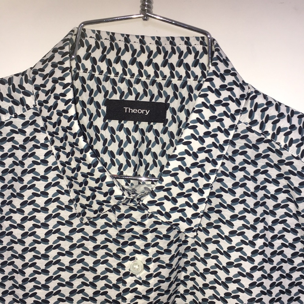 Theory - M Short Sleeve Aloe Multi Reid Print NWT